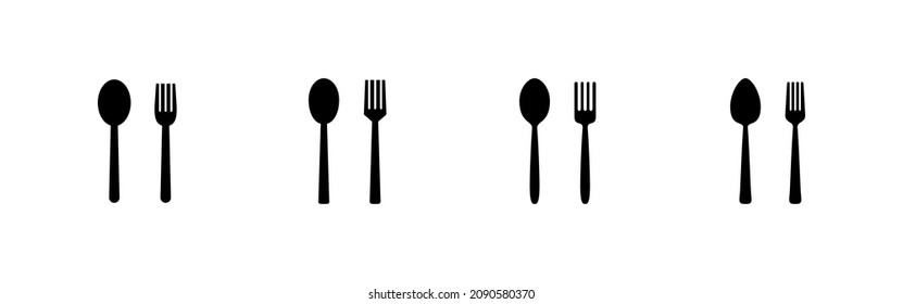 spoon and fork icons set. spoon, fork and knife icon vector. restaurant sign and symbol