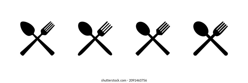 Symbol für Löffel und Gabel. Löffel, Gabel und Messersymbol Vektorgrafik. Restaurantzeichen und -symbol