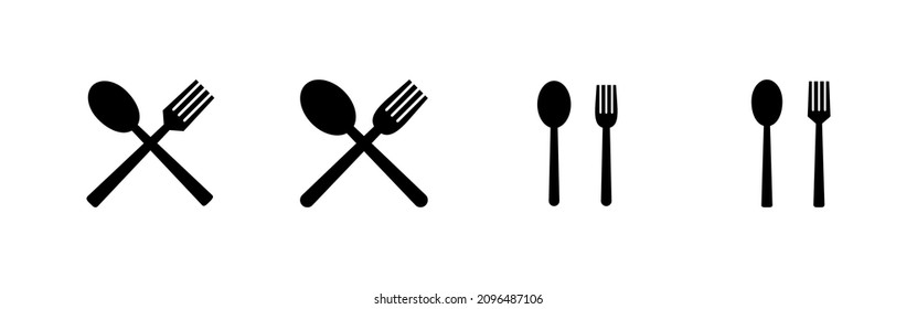 spoon and fork icons set. spoon, fork and knife icon vector. restaurant sign and symbol