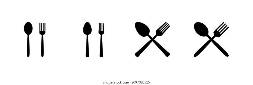 spoon and fork icons set. spoon, fork and knife icon vector. restaurant sign and symbol