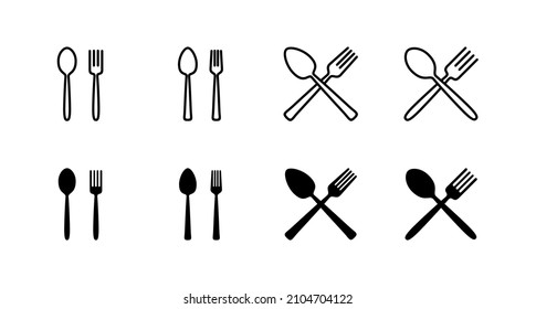 spoon and fork icons set. spoon, fork and knife icon vector. restaurant sign and symbol