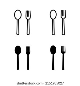 spoon and fork icons vector. spoon, fork and knife icon vector. restaurant sign and symbol