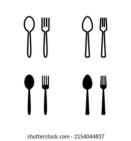 spoon and fork icons vector. spoon, fork and knife icon vector. restaurant sign and symbol