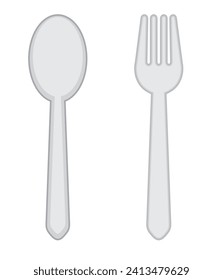 Cuchara y tenedor, ilustración de cuchara y tenedor, vector de cuchara y tenedor.