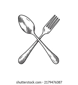 spoon and fork illustration vector isolated on white background