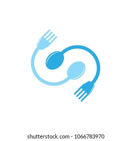 spoon fork infinity lines symbol logo