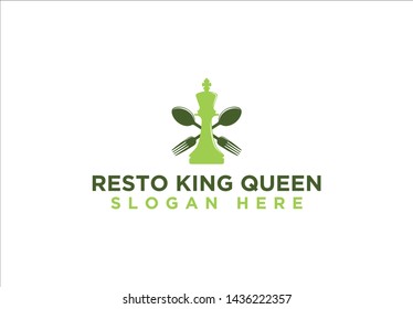 spoon and fork king restaurant logo Logo Inspiration isolated on white background