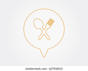 Spoon Fork, kitchen pointer, icon, vector illustration eps10
