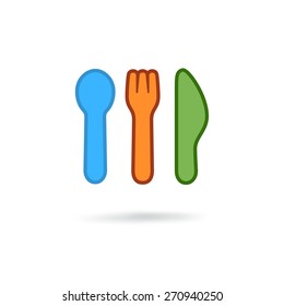 Spoon, fork and knife