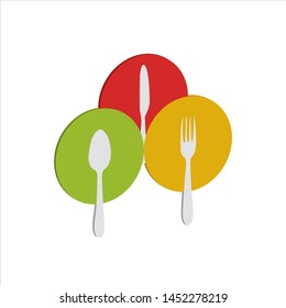 spoon, fork and knife above each plate
