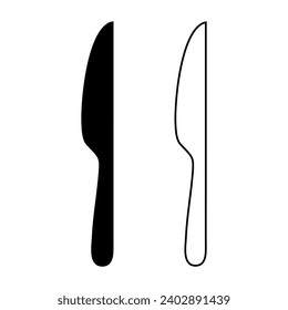 spoon, fork and knife in black