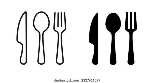 Spoon, fork, knife. Cooking logo