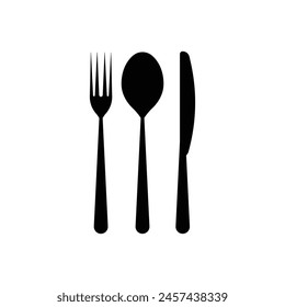 Spoon, fork, knife cutlery icon vector design silhouette