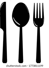Spoon, Fork, and Knife or The Cutlery Set For Lunch or Dinner to Eat Main Course