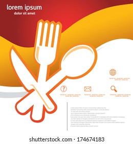 Spoon fork knife ,food  template
