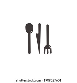 spoon fork knife food tools silhouette symbol vector