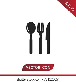 Spoon, fork and knife icon