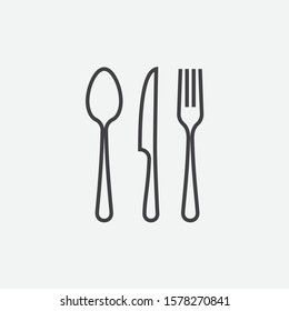 Spoon Fork Knife Icon Crossed Symbol Stock Vector (Royalty Free ...