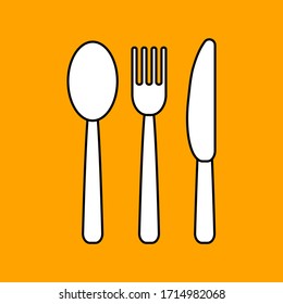 spoon fork knife icon , cutlery set , vector , illustrator.