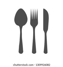 	
Spoon fork knife icon isolated on white background