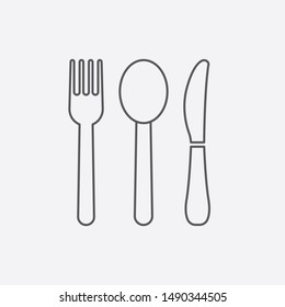 Spoon, fork and knife icon isolated on white background. Restaurant symbol modern, simple, vector, icon for website design, mobile app, ui. Vector Illustration