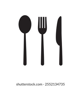 Spoon, fork and knife icon set vector. restaurant icon