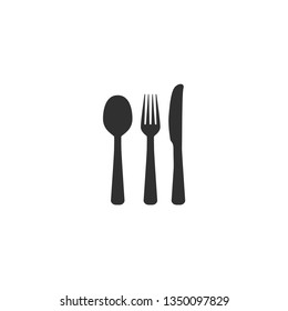 Spoon, fork and knife icon in simple design. Vector illustration