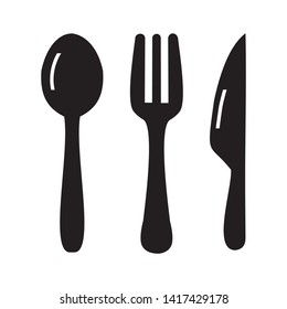 Spoon, fork, knife, icon symbol 
