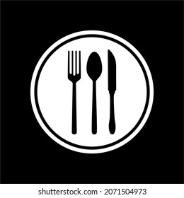 Símbolo de icono Cuchara, Fork y Cuchillo. Ilustración vectorial 