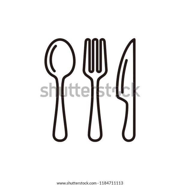 Spoon Fork Knife Icon Symbol Stock Vector (Royalty Free) 1184711113