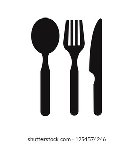 Spoon, fork and knife icon vector