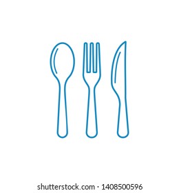 Spoon, fork and knife, icon Vector. Restaurant symbols vector.