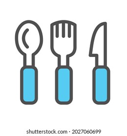 spoon, fork, knife icon vector illustration