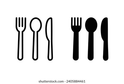 spoon, fork and knife icon vector for web site Computer and mobile app