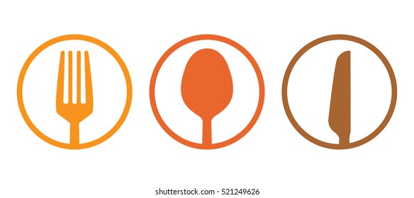 Spoon fork and knife icon vector