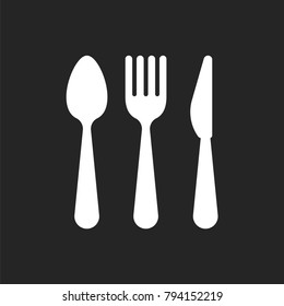 Spoon, fork and knife icon vector