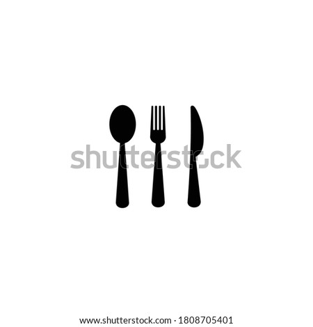spoon, fork & knife icon vector symbol of restaurant isolated illustration white background
