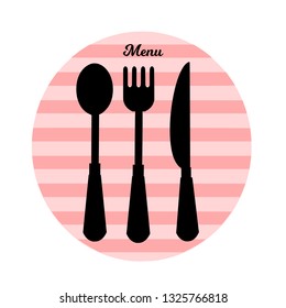 Spoon, fork and knife icon vector,kitchen utensils.