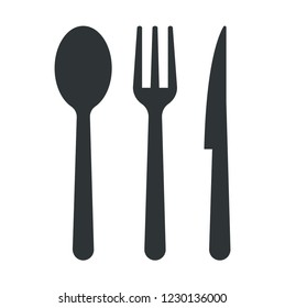 Spoon, fork and knife icons. Cutlery. Canteen. Menu.