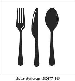 Spoon, fork and knife icons symbol vector elements for infographic web