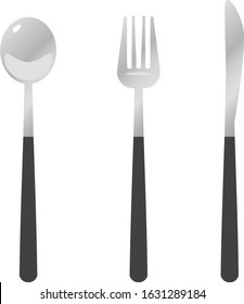 Spoon, fork and knife image illustration