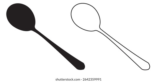spoon fork and knife silhouette icon, Fork, spoon, knife and plate. Menu symbol. Tableware instruments. Restaurant icon. Food, plate, fork, knife, spoon, cutlery icon , vector illustration, eps 10 11