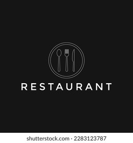 spoon, fork and knife symbol graphic vector illustration great logo minimalist for restaurant