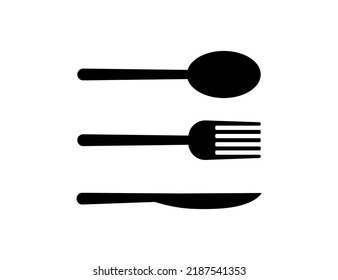 Spoon, fork and knife symbol illustration
