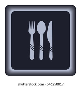Spoon, fork and knife, vector icon