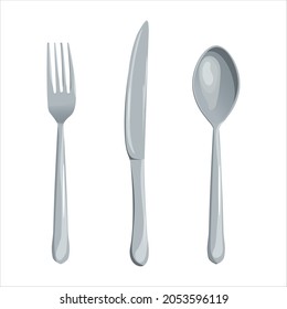 Spoon fork and knife vector illustration for restaurant icon isolated on white background. EPS10