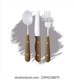 Spoon, fork, and knife vector illustration