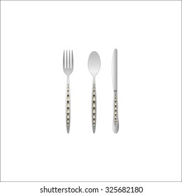 spoon, fork and knife vector illustration