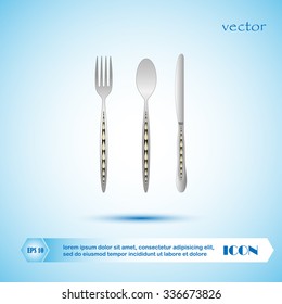 spoon, fork and knife vector illustration