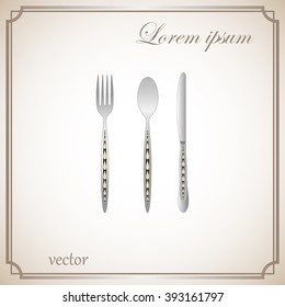spoon, fork and knife vector illustration